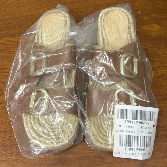 J Crew Made-in-Spain block-heel espadrilles in leather CA017 - Picture 2 of 3